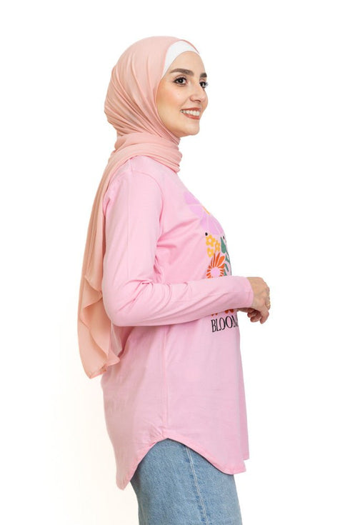 Pink Printed Long - Sleeve Design 14 - Khotwh